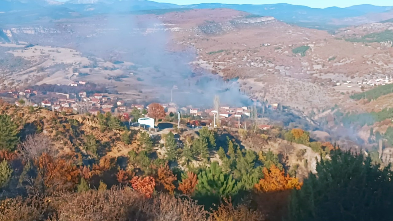 Tavşanlı'nın Kızılçukur köyünde korkutan yangın