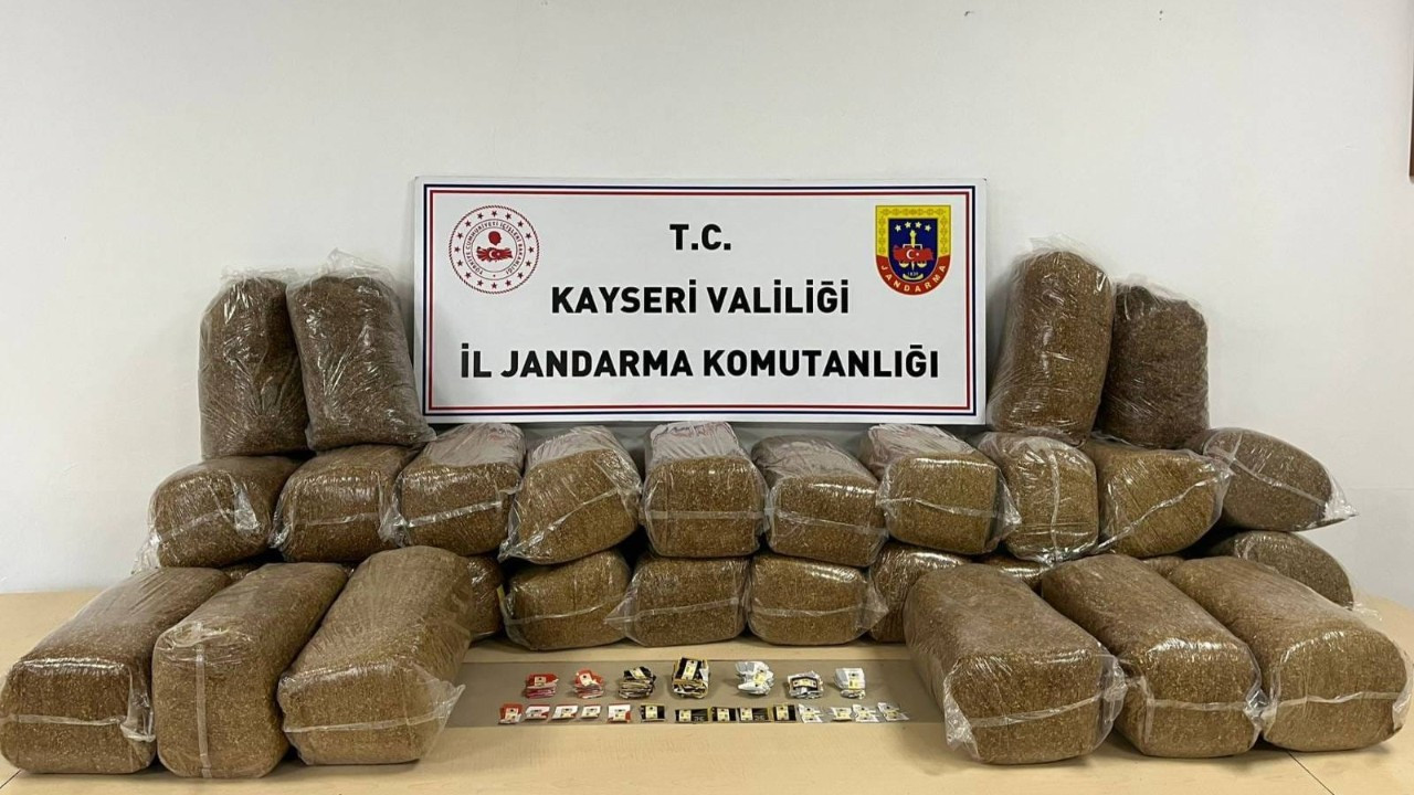 Kayseri'de 183 kilo bandrolsüz tütün ele geçirildi