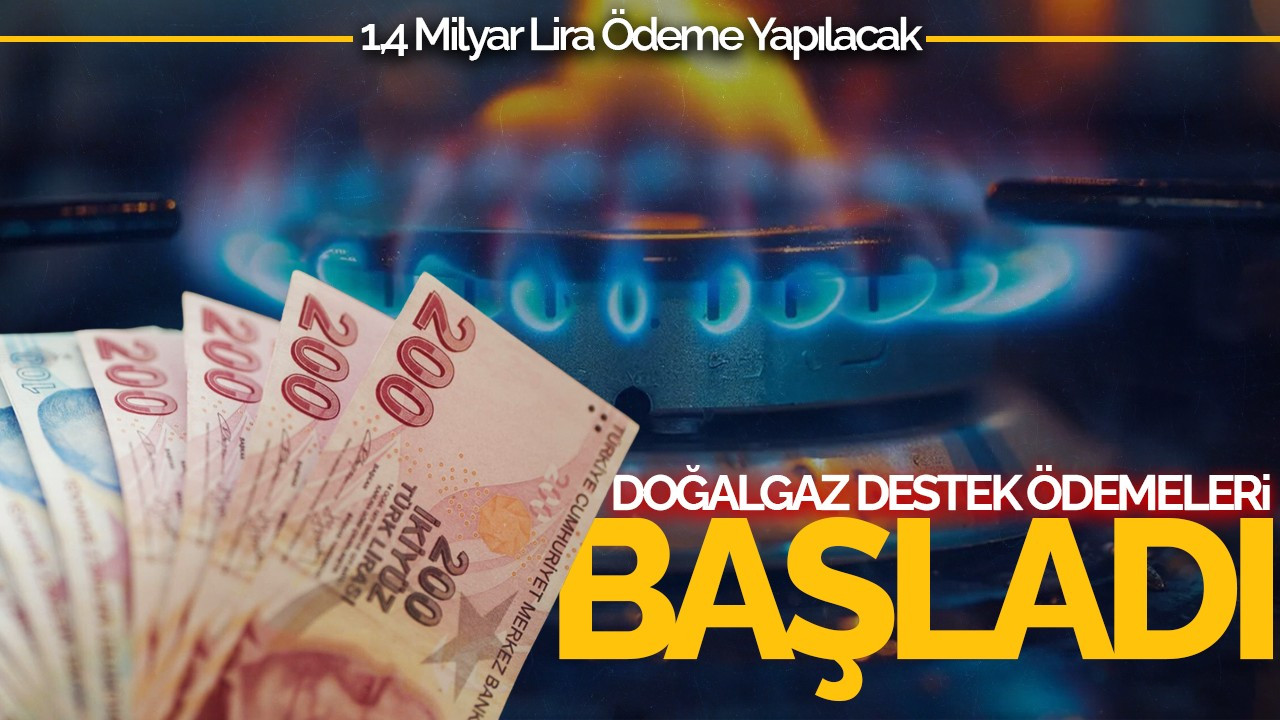 Doğalgaz Destek Ödemeleri Başladı: 1,4 Milyar Lira Ödeme Yapılacak