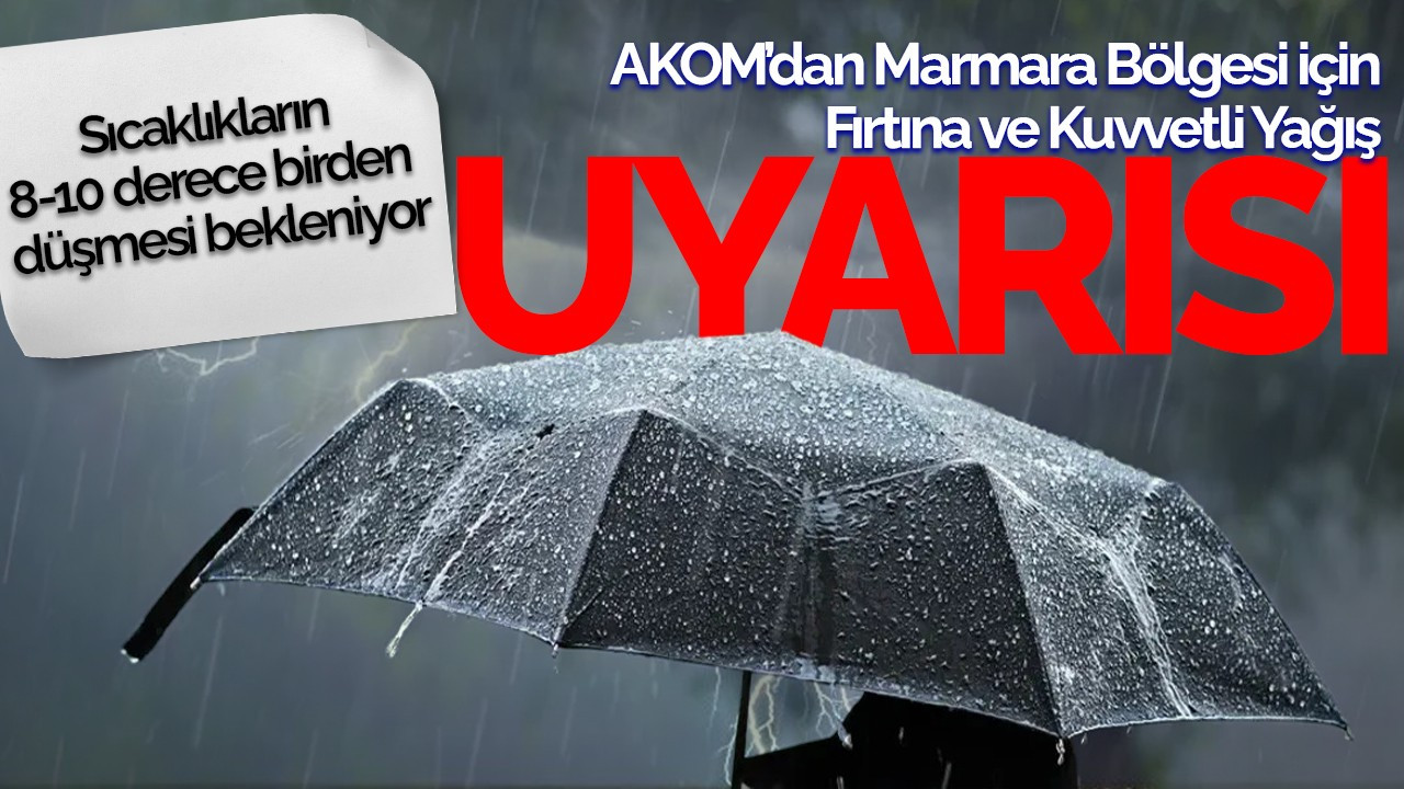 AKOM’dan Marmara Bölgesi İçin Fırtına ve Kuvvetli Yağış Uyarısı