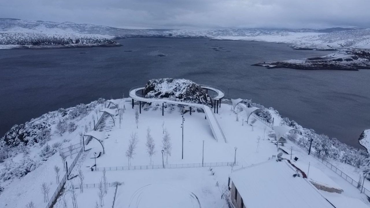 Yozgat’ta kar güzelliği drone ile görüntülendi