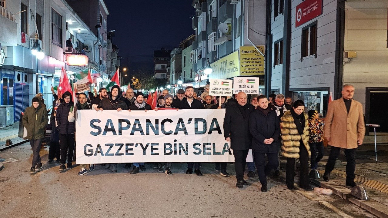 Sapanca'da Filistin'e destek yürüyüşü