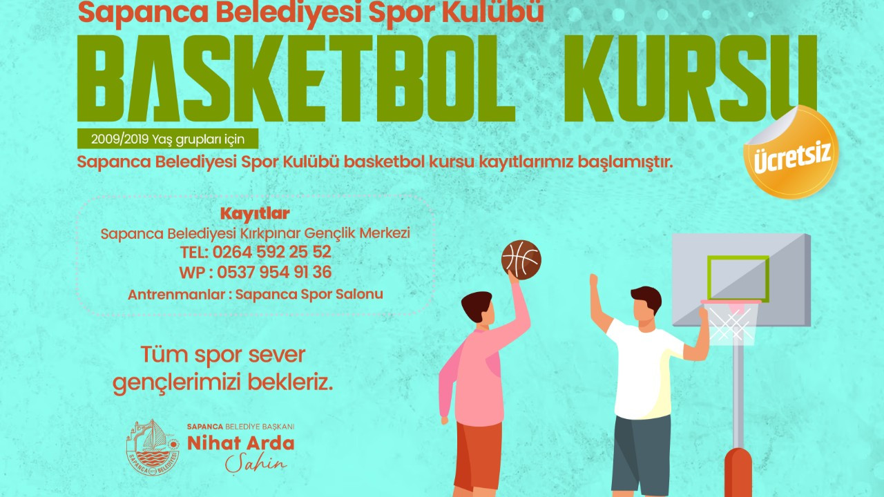 Sapanca Belediyesi'nden ücretsiz basketbol kursu