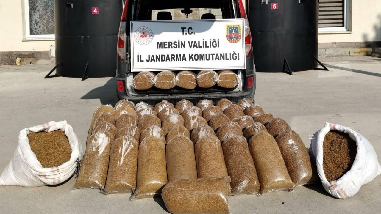 Mersin'de 455 kilo kaçak tütün ele geçirildi