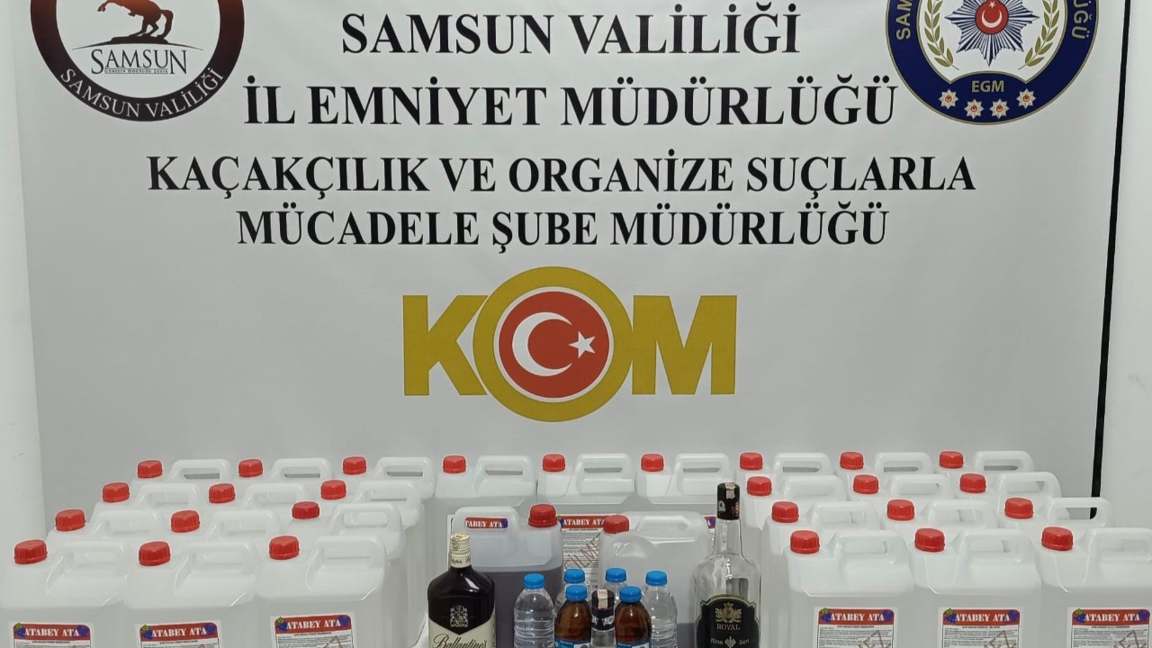 Samsun'da 130 Litre Etil Alkol ve 16 Litre Sahte İçki Ele Geçirildi