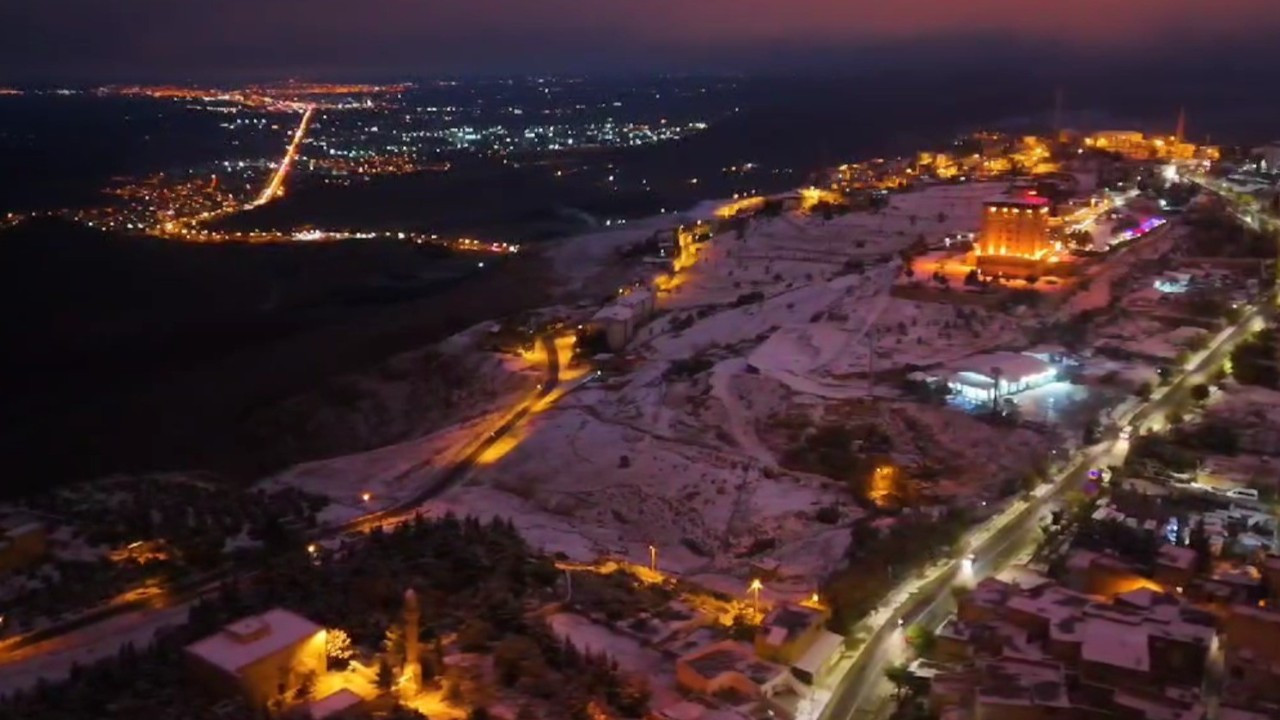 Beyaza Bürünmüş Mardin, Havadan Görüntülendi