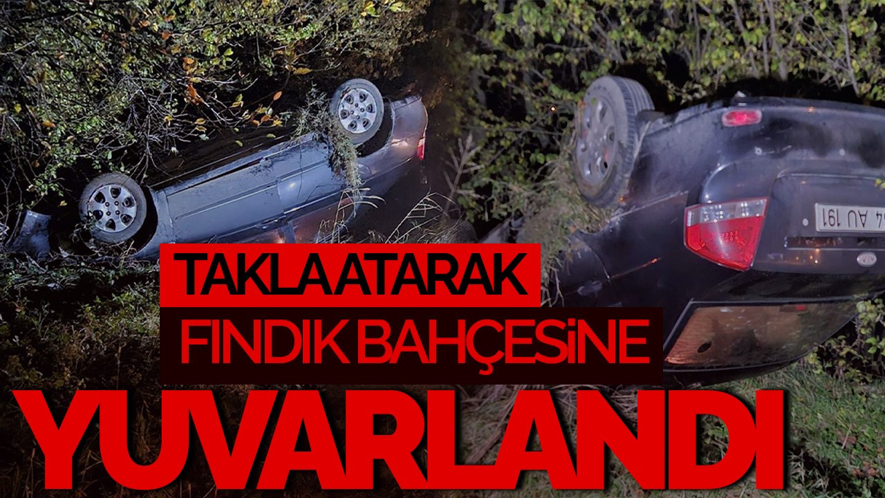 Sakarya’da Takla Atan Otomobilden Hafif Yaralı Kurtuldu