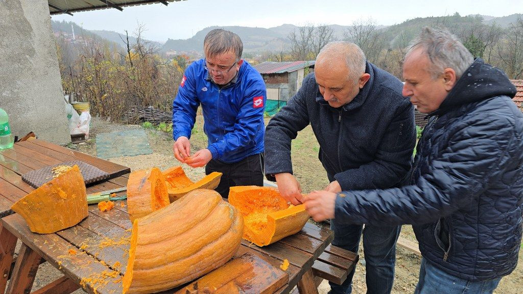 Bahçesinde yetişen 40 kiloluk dev kabağı motorlu testereyle kesebildi - Sayfa 4