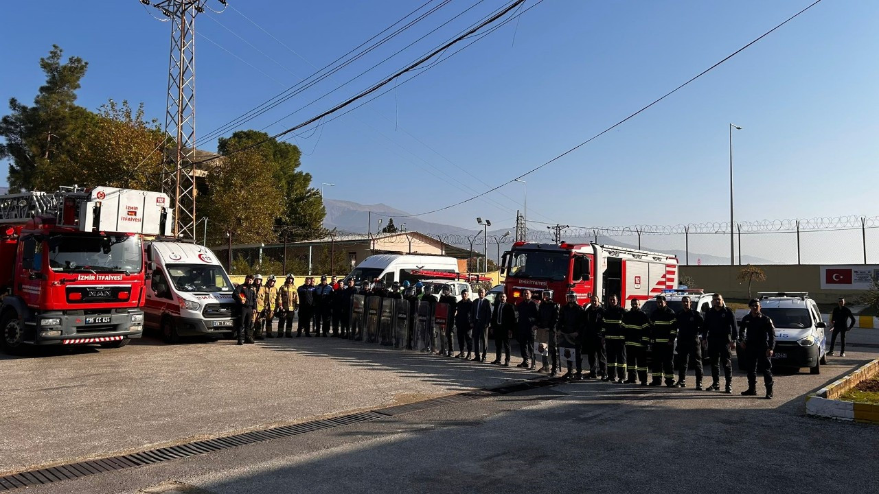 Ödemiş M Tipi Kapalı Cezaevi'nde "İsyan ve Yangın Tatbikatı" düzenlendi