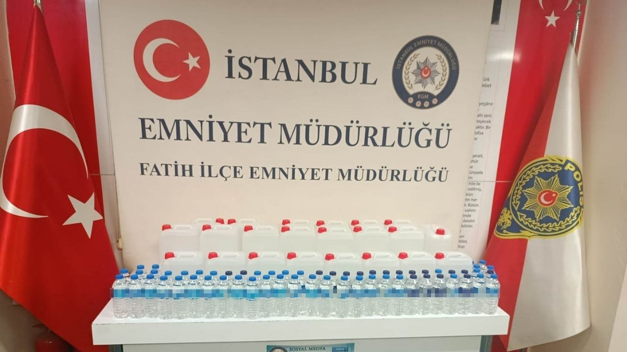 Fatih'te sahte içki operasyonu: 155 litre sahte alkol ele geçirildi
