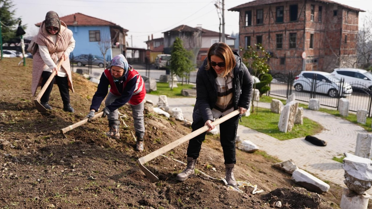 Park ve Bahçeler Müdürlüğü ekipleri bu sefer tarihi kentte kazı yaptı