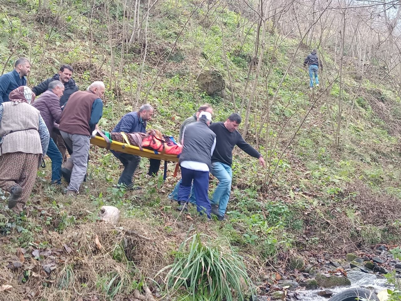 Trabzon'da Otomobil Dereye Uçtu: 2 Yaralı - Sayfa 1