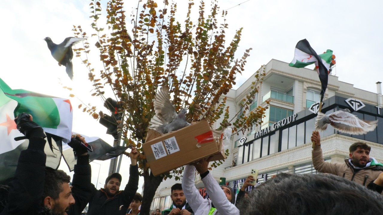 Antalya'daki Suriyeliler Rejimin Yıkılmasını Beyaz Güvercinle Kutladı