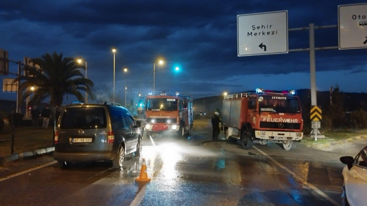 Zonguldak’ta Seyir Halindeki Otomobil Alev Aldı