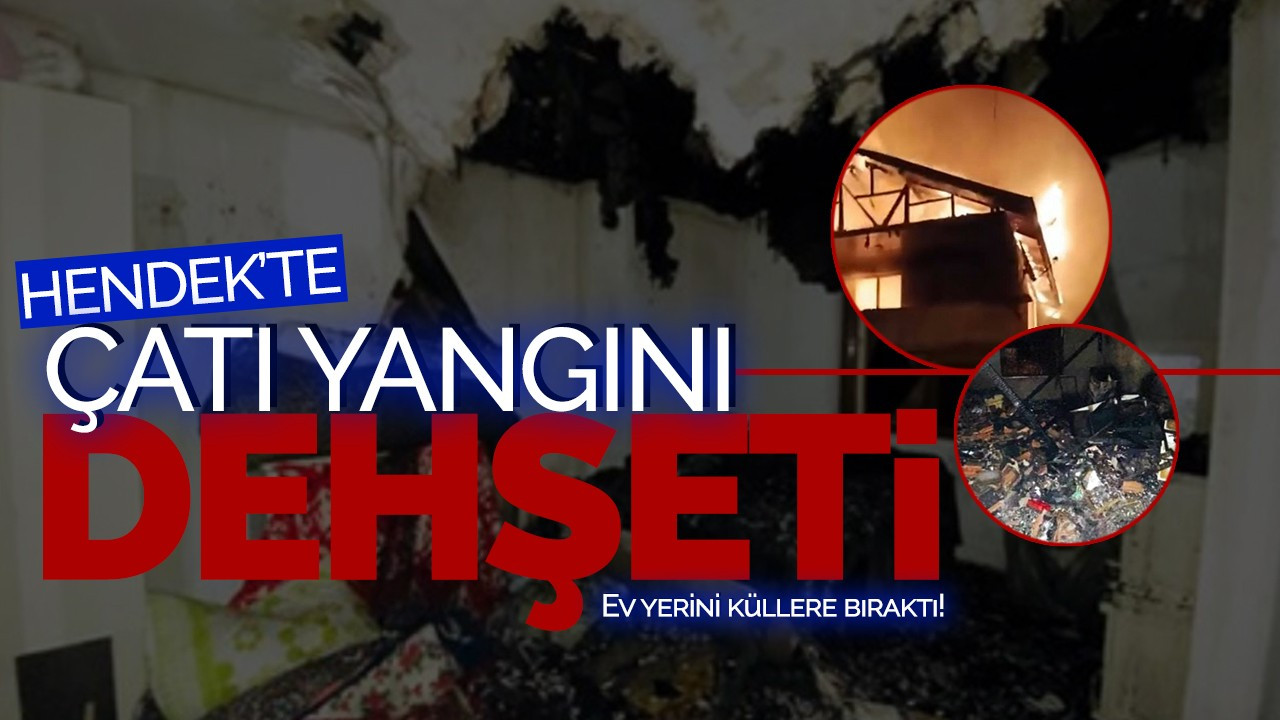 Hendek'te Çatı Yangını Dehşeti: Ev yerini küllere bıraktı!