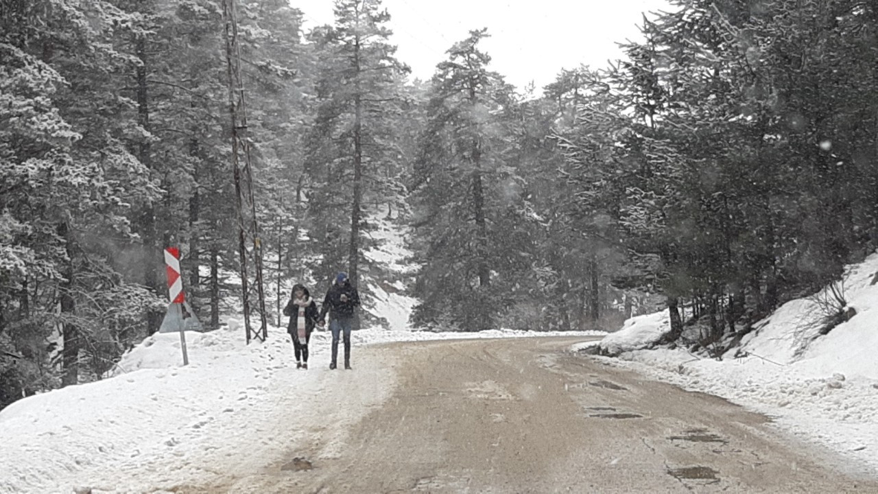 Bolu Abant Gölü Milli Parkı’nda Kar Yağışı Başladı