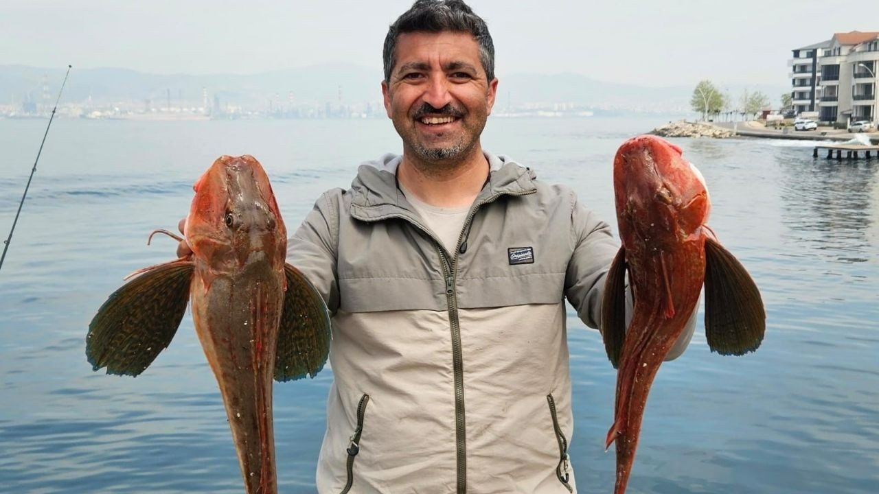 Amatör balıkçı toplam 6 buçuk kiloluk 2 balık yakaladı, o anlar kamerada