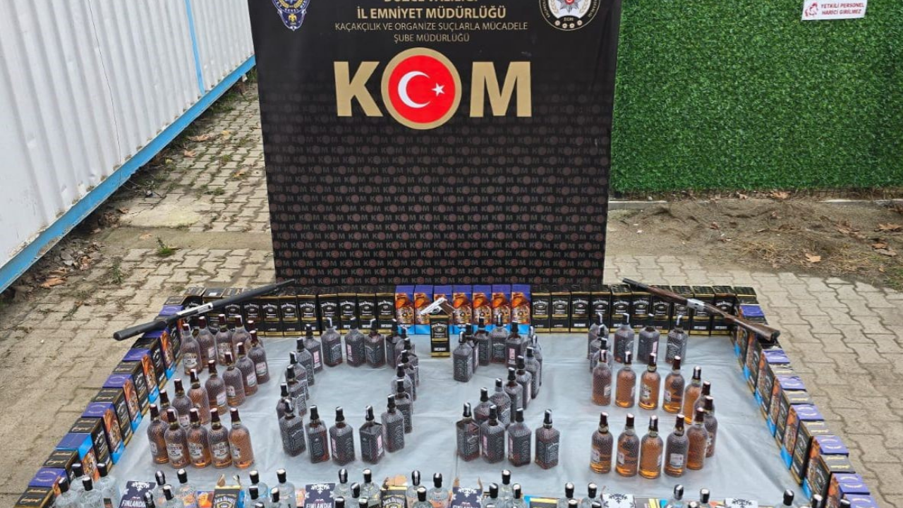 Düzce’de Yılbaşı Öncesi Kaçak İçki Operasyonu: 191 Şişe Ele Geçirildi