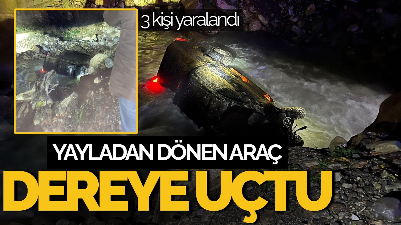 Düzce’de Yayladan Dönen Araç Dereye Uçtu: 3 Yaralı
