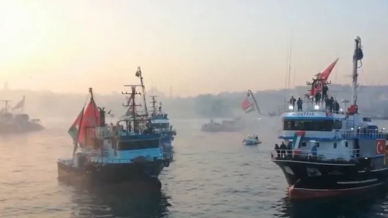 Büyük Filistin Yürüyüşüne Balıkçılar Tekneleriyle Katıldı!