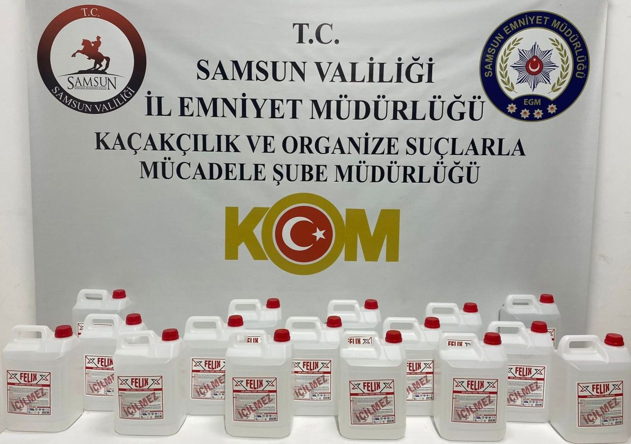 Samsun’da Kaçak Etil Alkol Operasyonu: 80 Litre Ele Geçirildi - Sayfa 1
