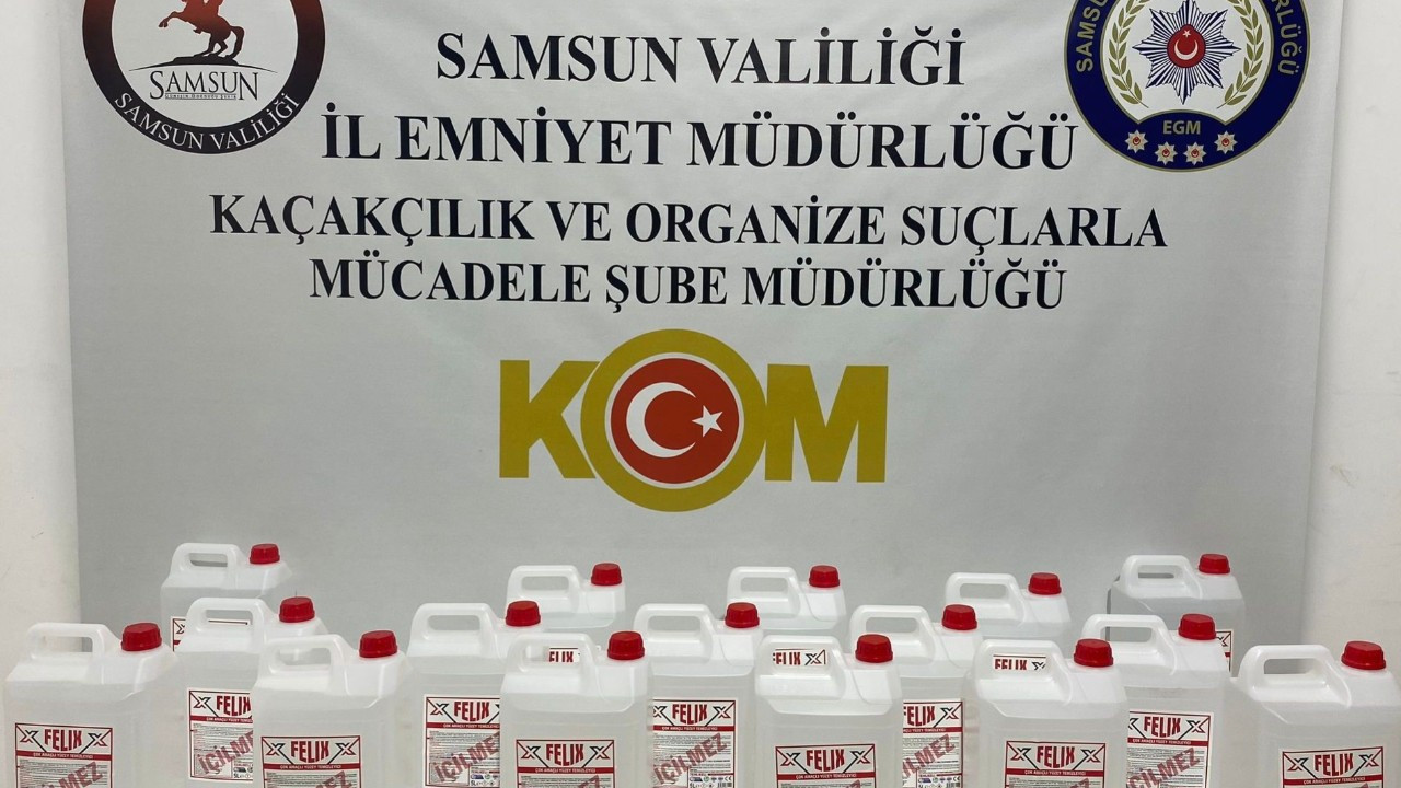 Samsun’da Kaçak Etil Alkol Operasyonu: 80 Litre Ele Geçirildi