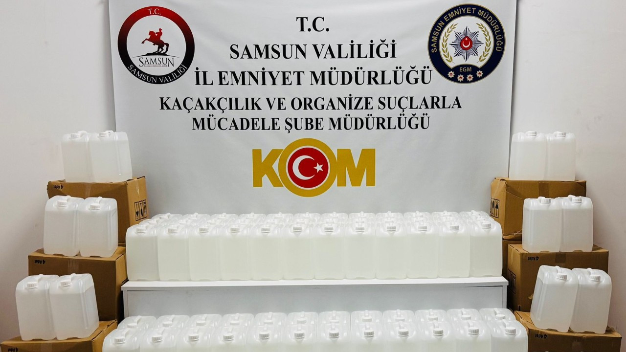 Samsun’da 1 Ton Kaçak Etil Alkol Ele Geçirildi