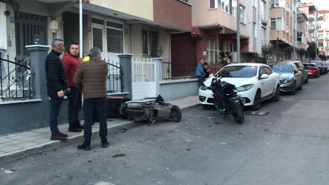 Tekirdağ'da Otomobille Motosiklet Çarpıştı!