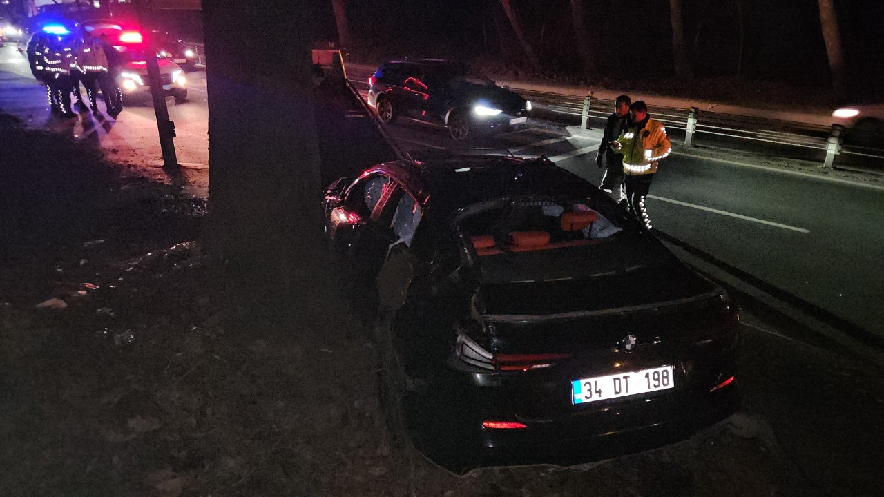 Sarıyer’de Hız Faciası! Kontrolden Çıkan Otomobil Ormana Uçtu