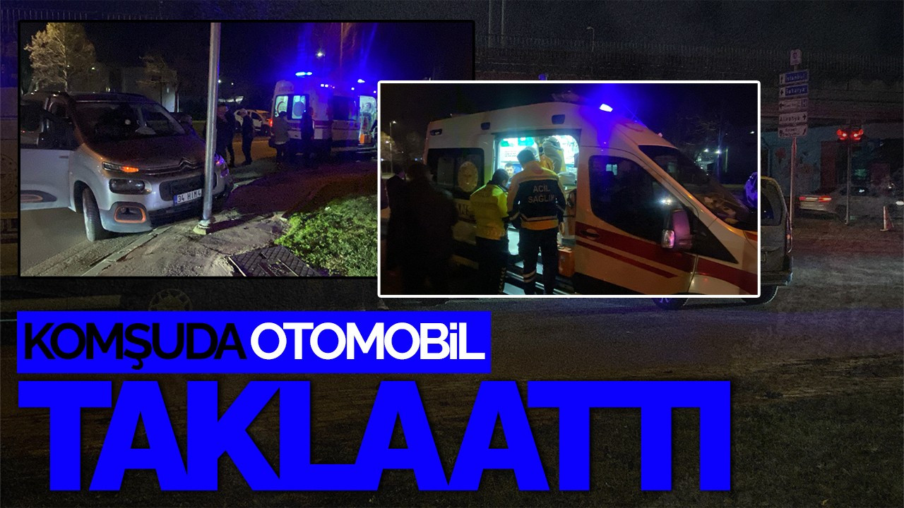 Kocaeli’de Hafif Ticari Araçla Çarpışan Otomobil Takla Attı