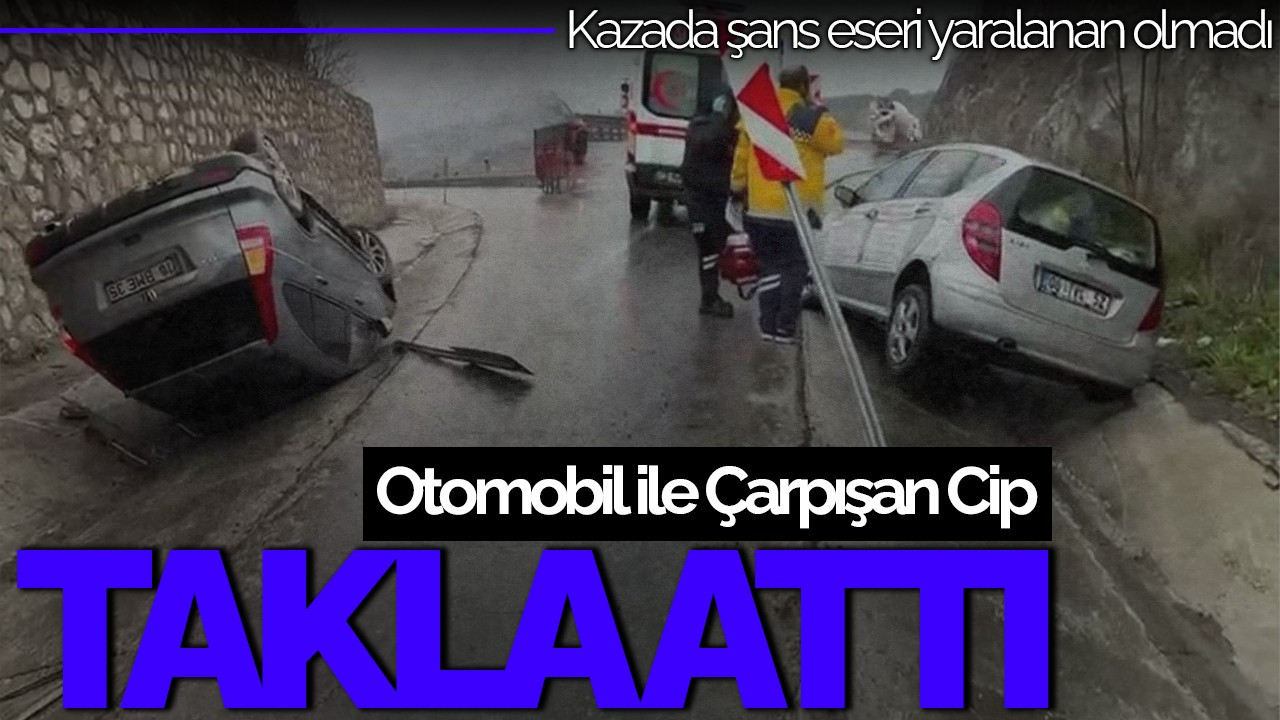 D-650’de Otomobil İle Çarpışan Cip Takla Attı