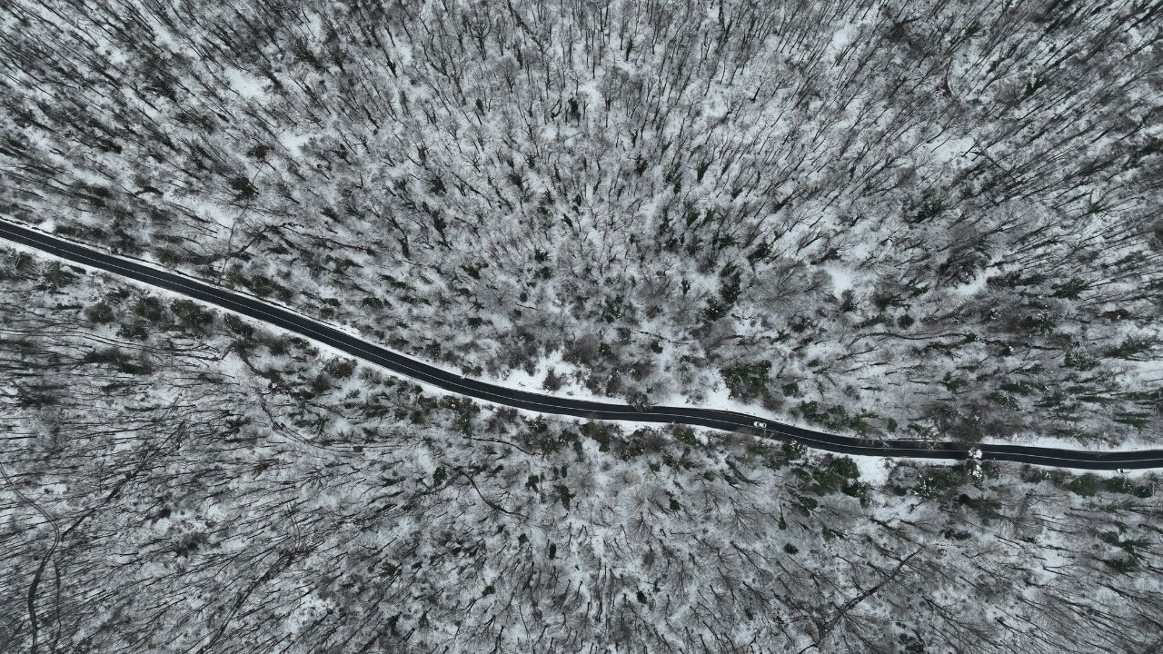Beyaza Bürünen Belgrad Ormanı Havadan Görüntülendi