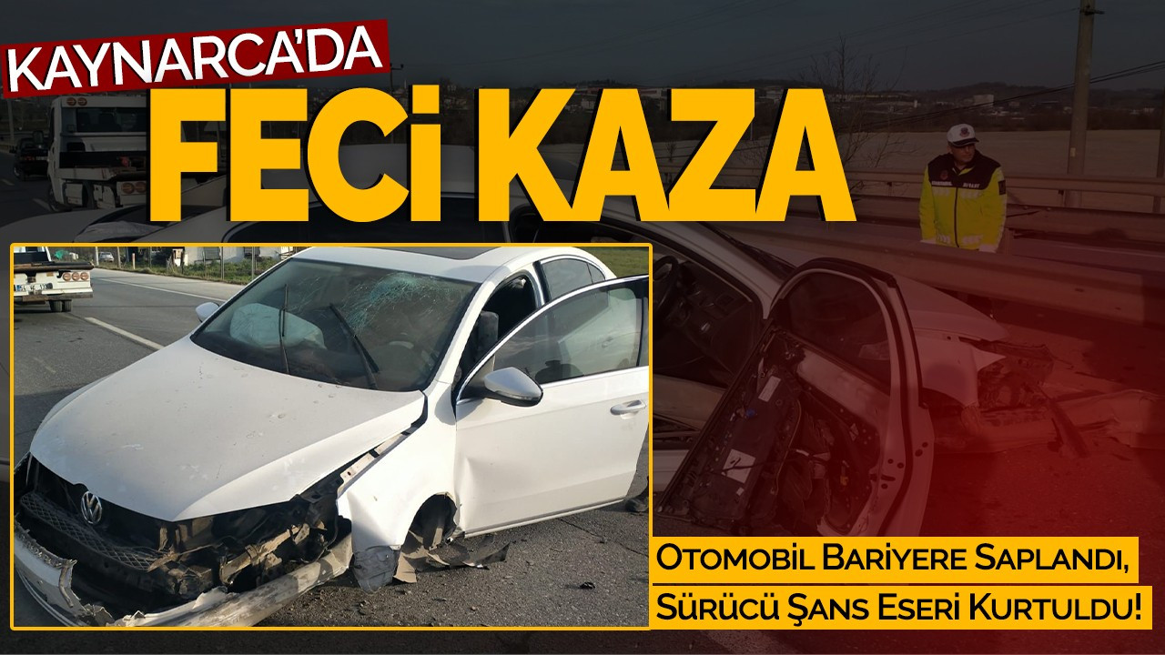 Kaynarca’da Feci Kaza: Otomobil Bariyere Saplandı, Sürücü Şans Eseri Kurtuldu!