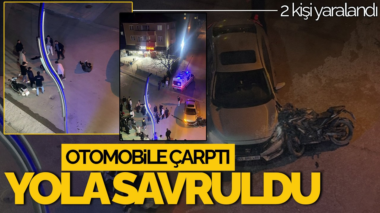Sakarya’da Otomobile Çarpan Motosikletteki 2 Kişi Yaralandı