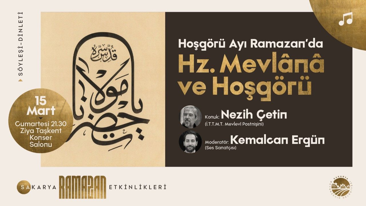 Ziya Taşkent’te Ramazan Akşamı: "Hz. Mevlâna ve Hoşgörü" Söyleşisi Düzenlenecek