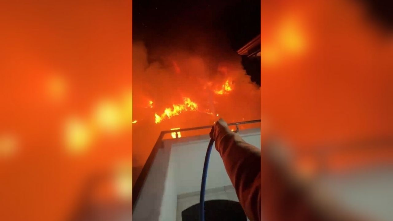 Alanya'da 5 Katlı Binanın Çatı Katında Çıkan Yangın Yürekleri Ağıza Getirdi
