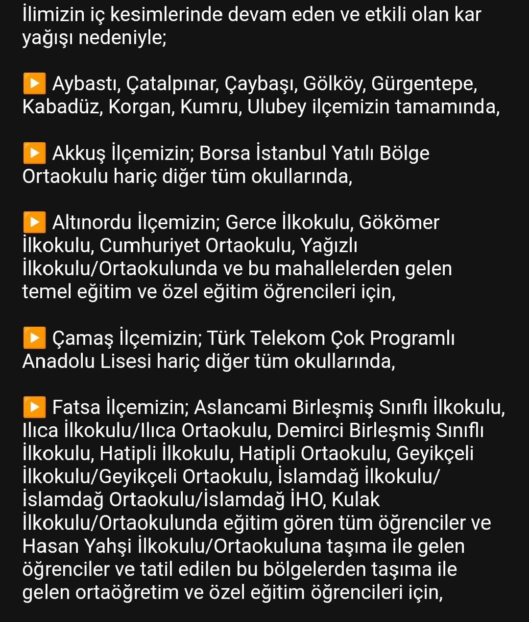 Ordu’nun 17 İlçesinde Eğitime Kar Engeli - Sayfa 3