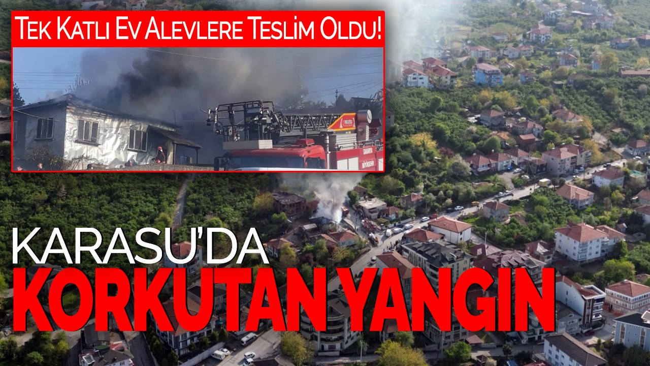 Karasu'da Korkutan Yangın: Tek Katlı Ev Alevlere Teslim Oldu!
