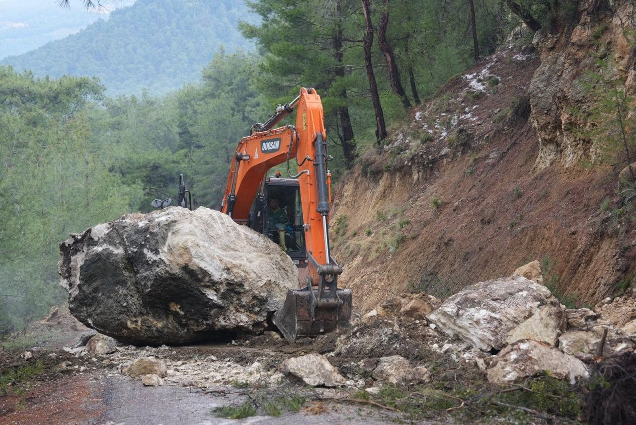 Dev Kaya Yola Düştü, Tarım Alanları Zarar Gördü - Sayfa 1