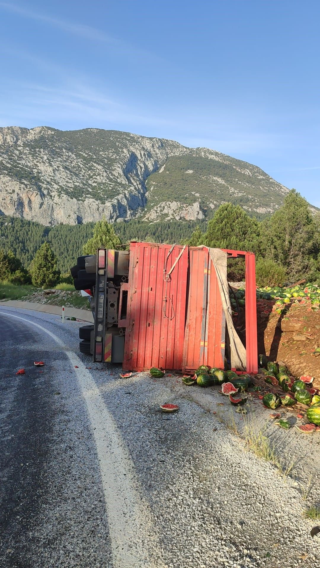 Antalya’da Karpuz Yüklü Kamyon Devrildi, Tonlarca Karpuz Yol Kenarına Savruldu - Sayfa 4