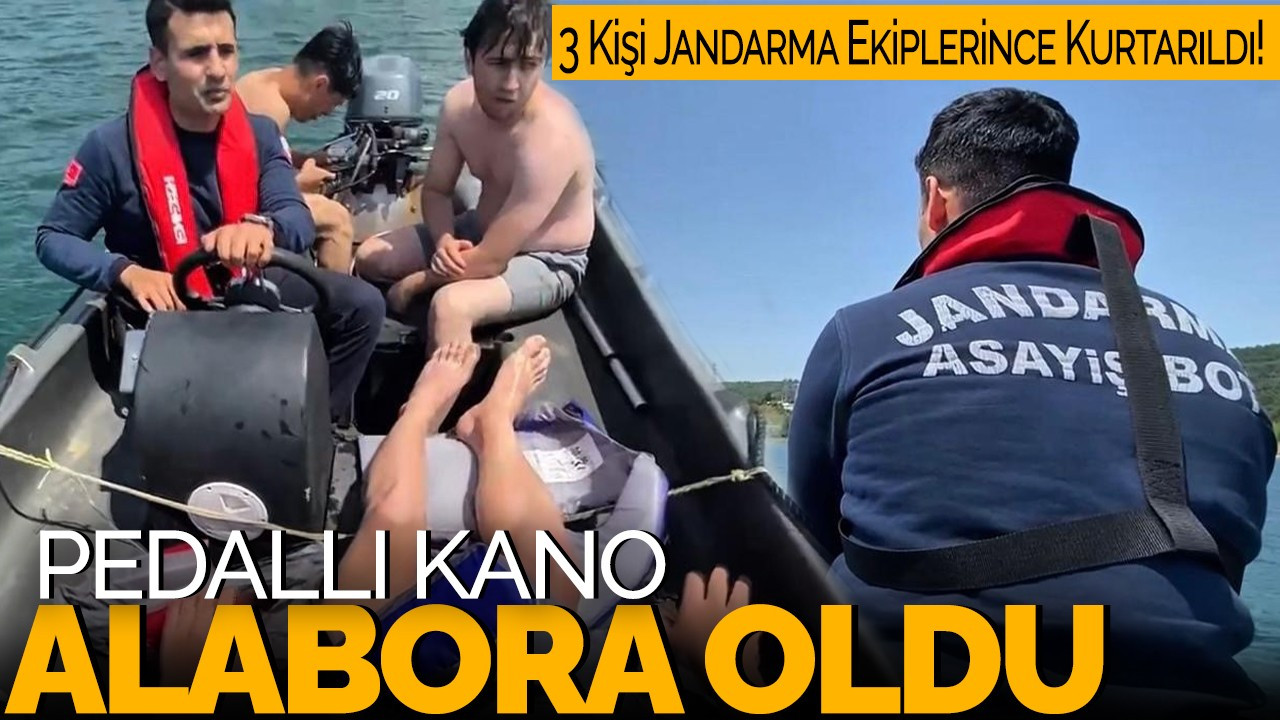 Pedallı Kano Alabora Oldu: 3 Kişi Jandarma Ekiplerince Kurtarıldı!