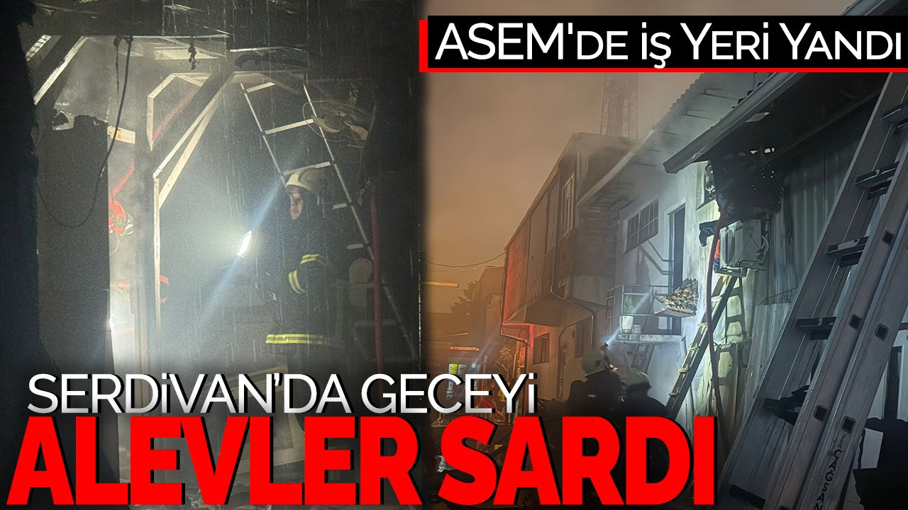 Serdivan'da Geceyi Alevler Sardı: ASEM'de İş Yeri Yandı