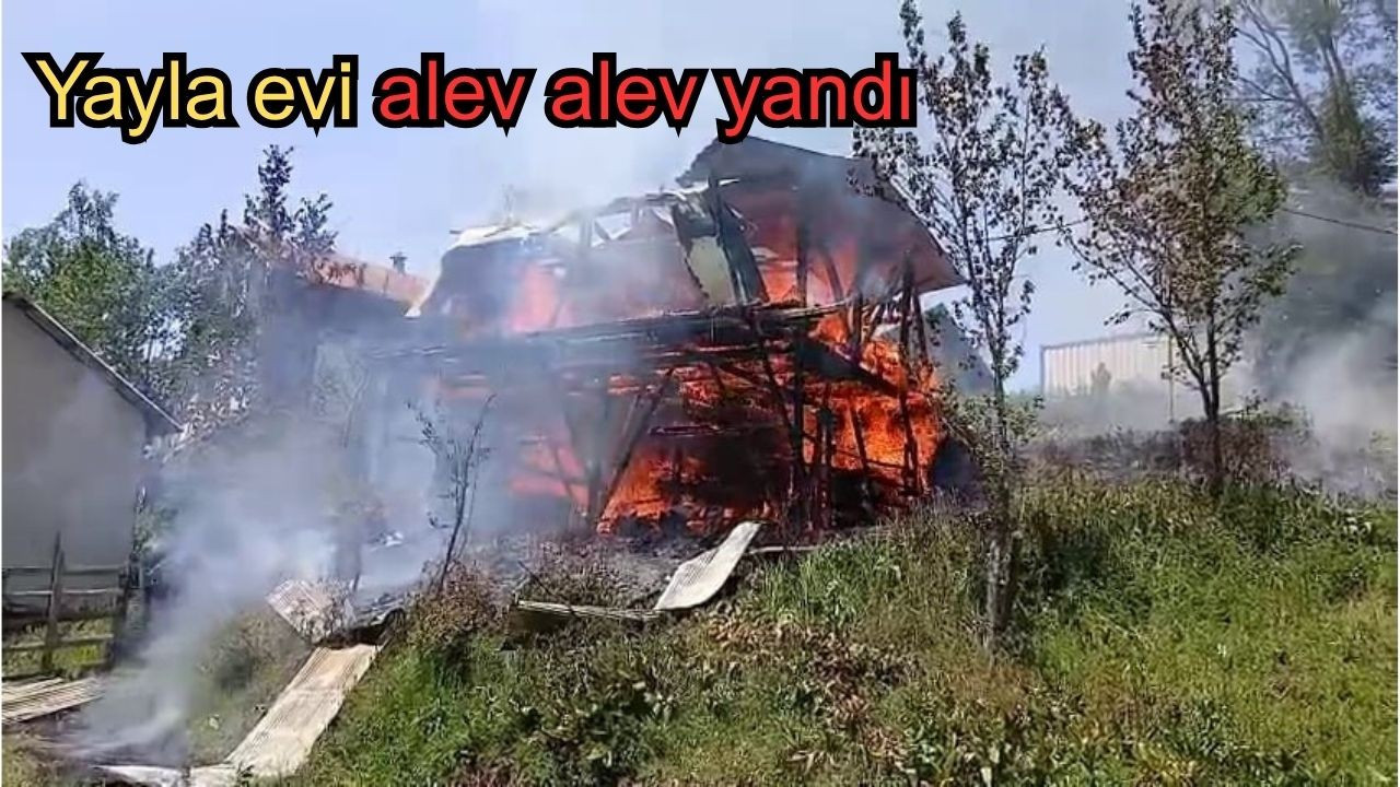 Yayla evi alev alev yandı