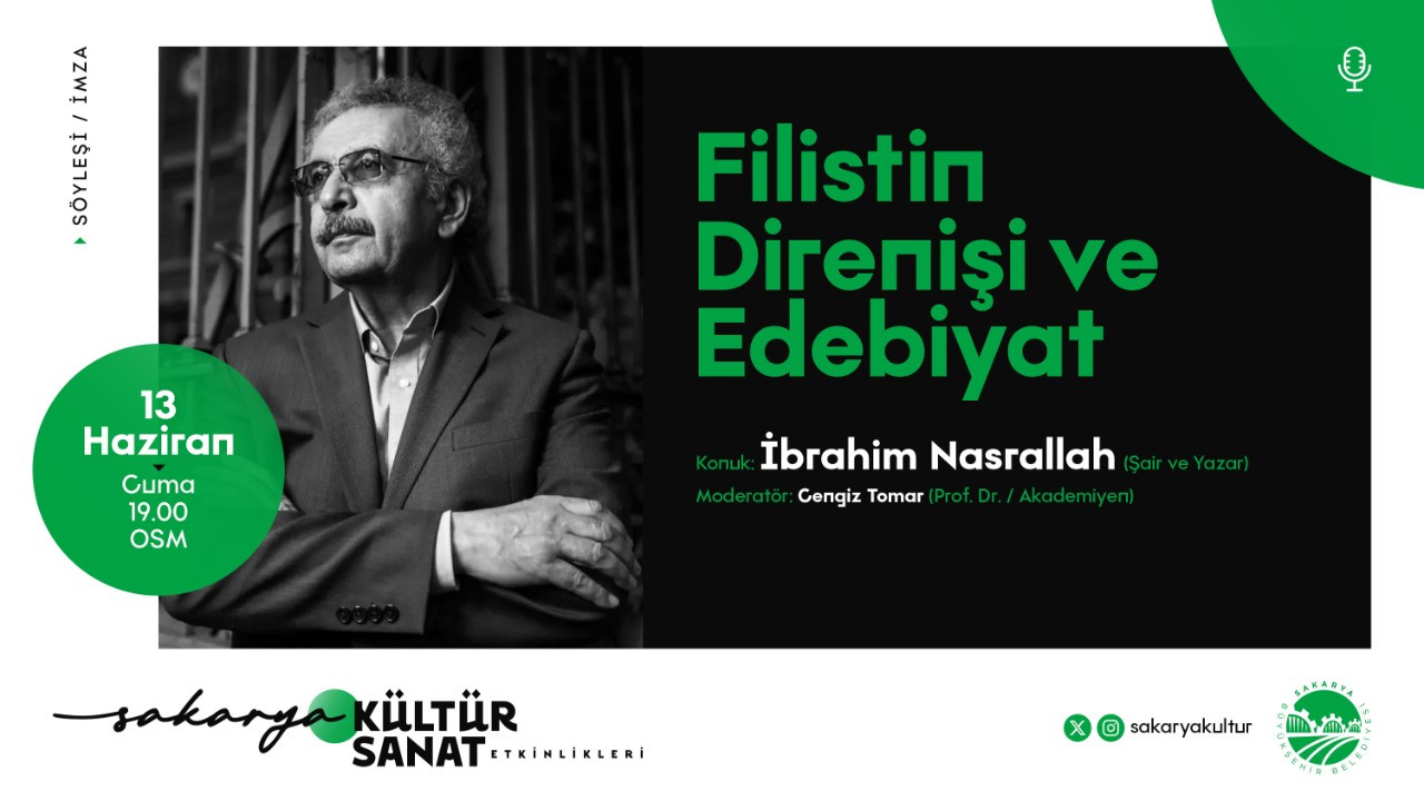 Filistinli Şair İbrahim Nasrallah Sakarya’ya geliyor: