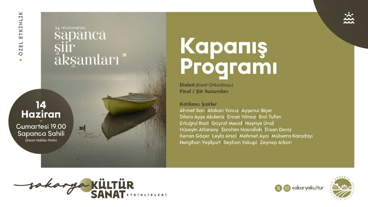 24. Uluslararası Sapanca Şiir Akşamları Sapanca’da final yapacak