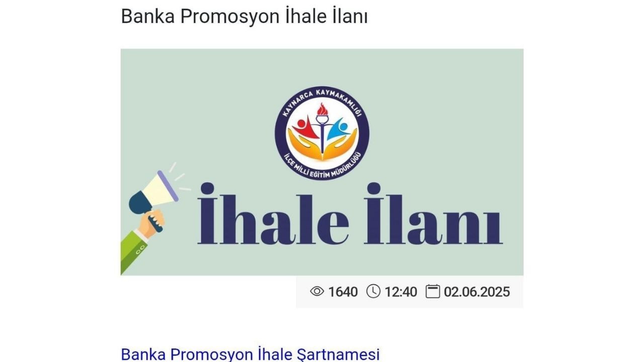 Kaynarca’da Maaş Promosyonu İhalesi 17 Haziran’da Gerçekleşecek