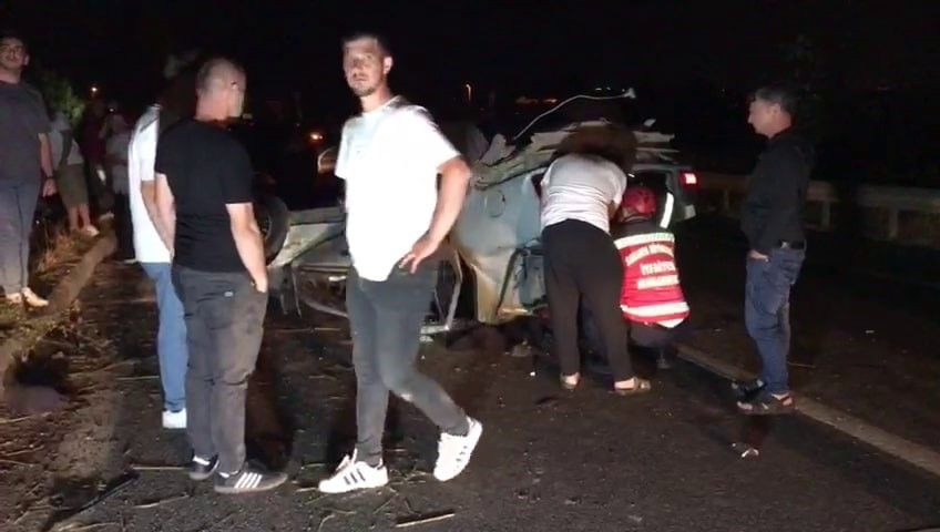 Kontrolden çıkan otomobil ters döndü: 2 yaralı - Sayfa 1