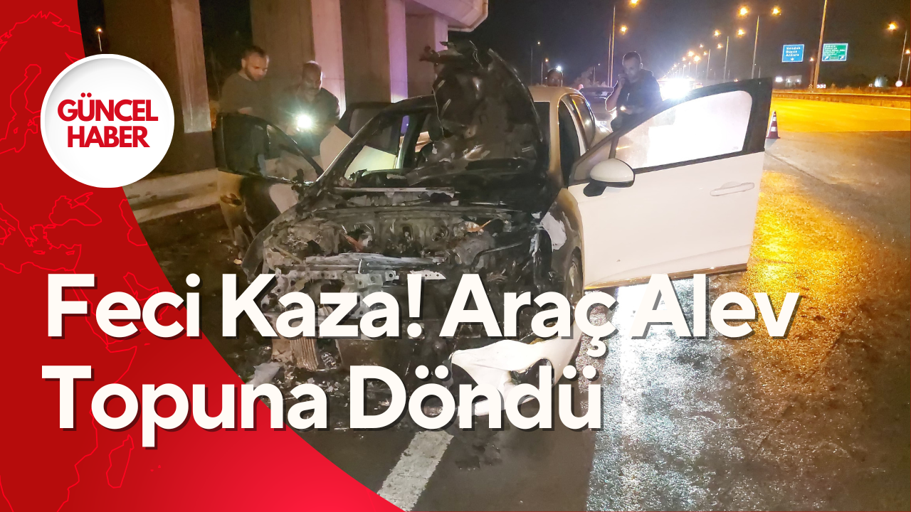 D100 Karayolu’nda Çıkan Yangında Otomobil Tamamen Kül Oldu
