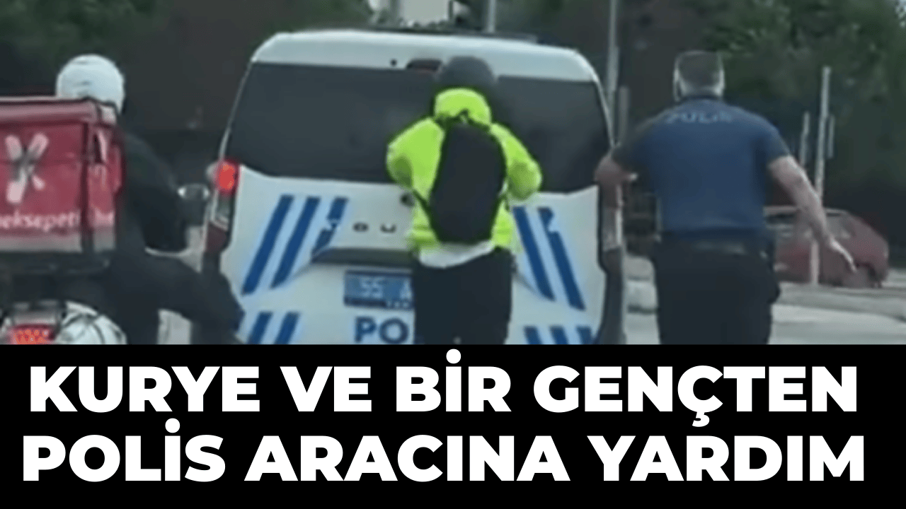 Samsun'da Polis Aracı, Kurye, Genç ve Polis Memurunun Yardımıyla Çalış
