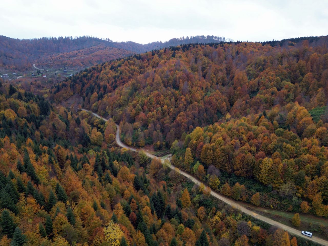 Ormanlar Kızıla Boyandı, Kartpostallık Manzaralar Havadan Görüntülendi - Sayfa 2